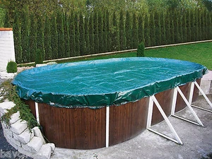 Winterabdeckplane Winterplane Poolabdeckung Poolplane OVAL aus PE versch.Größen - Bild 1 von 6