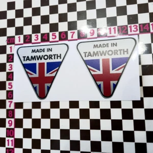 2 x Small Made in Tamworth White Sticker - Reliant Scimitar Robin Kitten GTE - Picture 1 of 1