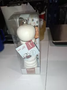 Molino de sal Bisetti vintage de madera de abeto blanco de 7,5 pulgadas con molinillo ajustable - Imagen 1 de 3