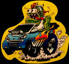 HOT ROD STICKER “MONSTER TAXI BURNOUT” 3 3/4 X 3 1/2 UV COATED BEAUTIFUL COLOR!