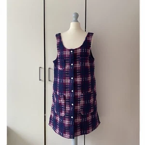 Carleen for Anthropologie Plaid Check Pinafore Mini Dress Size M - Picture 1 of 9