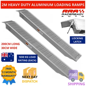 2M Loading Ramps Aluminium Heavy Duty Trailer Motorbike Car ATV Bobcat Truck 4WD - Picture 1 of 7