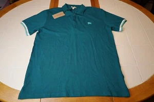 Polo Burberry Brit verde azulado botón para hombre XL - NUEVO CON ETIQUETAS - Imagen 1 de 15