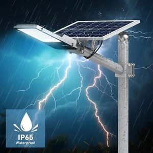 1000000LM 1000W Commercial Solar Street Light LED IP65 Dusk-Dawn Road Lamp+Pole - Picture 1 of 22
