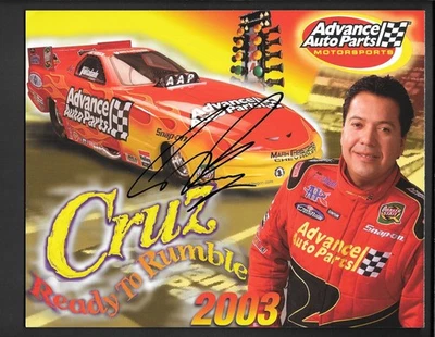 Cruz Pedregon NHRA 亲笔签名 2003 年英雄卡 Nitro 有趣汽车 — 第 1/2 张图片