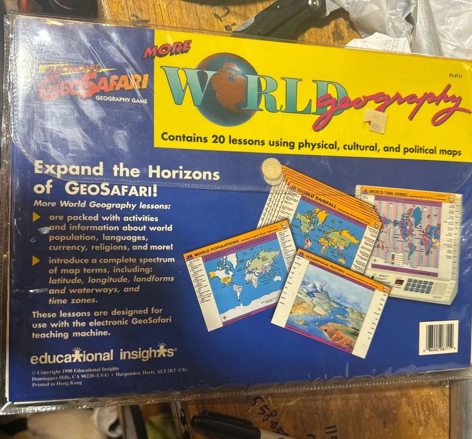 Pacote de jogos GeoSafari More World Geography aprendizado eletrônico 1990 - Imagem 1 de 1