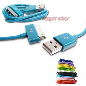 20X 10FT 30-PIN USB SYNC DATA CHARGER AQUA BLUE CABLE IPHONE 4S IPOD TOUCH IPAD - Photo 1/1