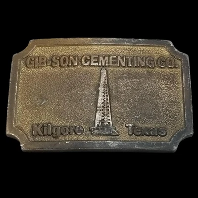 Hebilla de cinturón vintage Gib.Son Gibson Cementing Co. Kilgore Texas Hit Line EE. UU. Foto 1 de 4
