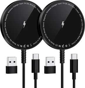 MagSafe Chargeur Sans Fil Pad USB-C Aimant Puissant pour iPhone 16-12 AirPods Pro - Photo 1 sur 13