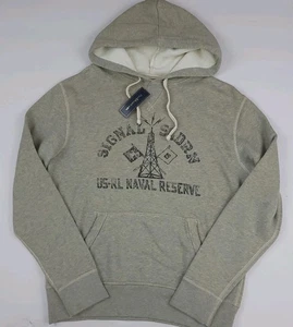 Felpa con cappuccio vintage Polo Ralph Lauren USRL Naval Reserve nuova con etichette RL nuova grigia M vintage LEGGI* - Foto 1 di 4