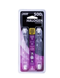New & Sealed Feit Electric R7 Halogen 500 watt work lamp bulbs 2 per package. - Picture 1 of 4