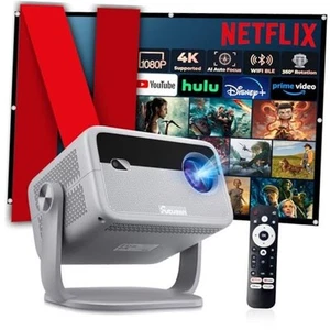 【Netflix Officially Licensed & Auto Image Set-up】Smart Projector with WiFi and - Picture 1 of 7