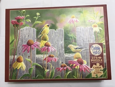 Rompecabezas Cobble Hill "Rosa y Dorado" Pájaros Flores 275 piezas Completo Sin Póster Foto 1 de 4