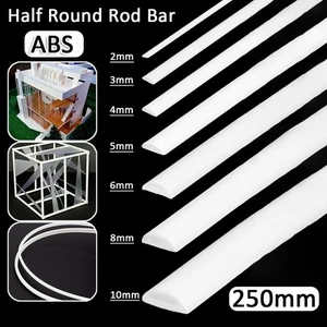 ABS Plastic Half Round Rod Bar DIY Model Material 2/3/4/5/6/8mm x 250mm - Picture 1 of 10
