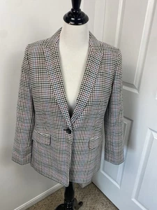 Talbots 8 Petite Blazer Classic Plaid  Old Money Coastal Equestrian Preppy - Picture 1 of 19