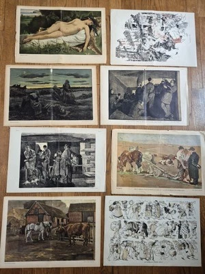 1890's 1900's Jugend Rare Orig Centerfold Artwork Lot Germany Foto 1 de 4