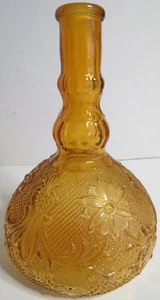 Vintage 1970s Amber Sandwich Glass Tiara Indiana Glass Decanter - Picture 1 of 6