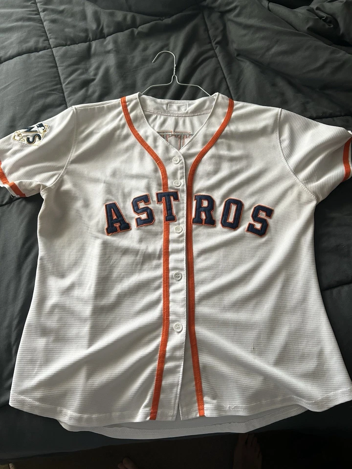 Camiseta blanca de la Serie Mundial 2017 de los Astros de Houston, Evan Gattis, para mujer talla XL Foto 1 de 3