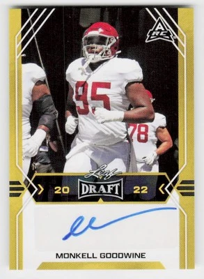 2022 Leaf Draft #BA-MG2 Monkell Goodwine Autographs Gold - Image 1 of 2