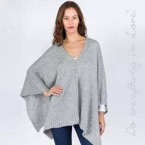 Women's Do Everything In Love Oversized Yarn Knit Poncho Cape Sweater One Size - Picture 1 of 10