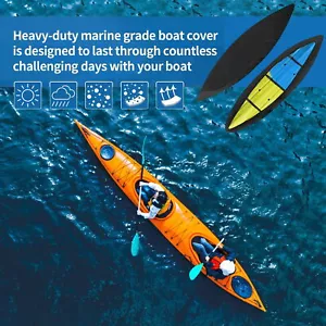 Kayak Cover 210D Heavy Duty Waterproof Canoe Cover Fade-Resistant Kayak Cover - Picture 1 of 11