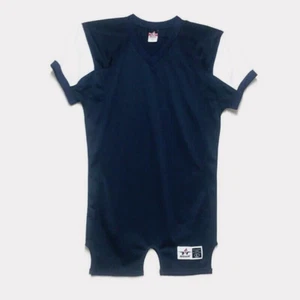 Alleson Athletic Womens L Long Jersey Top Dress SS Polyester Navy Blue White - Picture 1 of 12