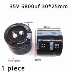 1 piece Snap in 35V 6800UF 30X25 electronic capacitor 6800UF 35V 30*25 2Pins - Picture 1 of 3