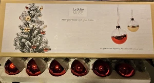 La Jolie MUSE rot & gold getauchte Glaskugeln LED Lichterkette ~ batteriebetrieben - Bild 1 von 13