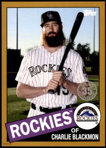 Charlie Blackmon 2020 Topps 1985 35th Anniversary Series 2 5x7 Gold #85TB-17 3/1