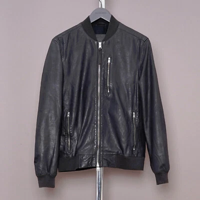 ALL SAINTS Leather Jacket SMALL Mens Black KINO Bomber Celebrity Motorcycle S - Image 1 of 4