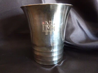 TIMBALE ARGENT MASSIF MINERVE MONOGRAMMEE MG - Photo 1/4