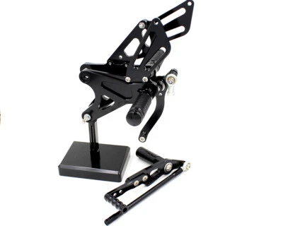 Pedales reposapiés delanteros traseros CNC negros para Yamaha YZF R1 2009 2010-2014 Foto 1 de 4