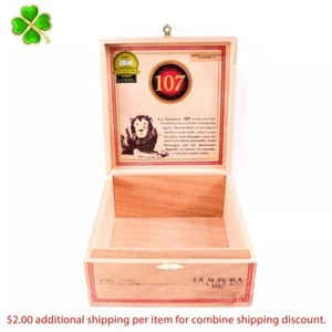 La Aurora Belicoso 107 Serie Aniversario Empty Wood Cigar Box 7.25" x 6.75" x 3" - Picture 1 of 12