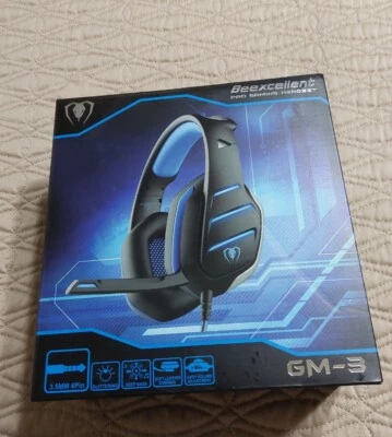 beexcellent gaming headset GM_3 ,NEW,3.5 MM &USB,blue, Never Used. - Image 1 of 4