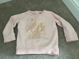 Ted Baker Mädchen rosa & rosegold Pailletten Pullover und Langarmshirt 2-3 Jahre - Bild 1 von 8