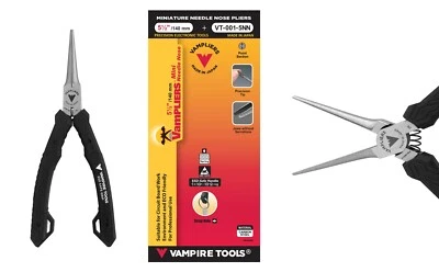 VT-001-5NN - VAMPLIERS 5.5" Mini Needle Nose Pliers ESD Safe for PC/Mac Repair - Image 1 of 4