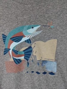 Patagonia Men's MD Fish Logo T-Shirt Organic Cotton Gray Common Threads  - Picture 1 of 7