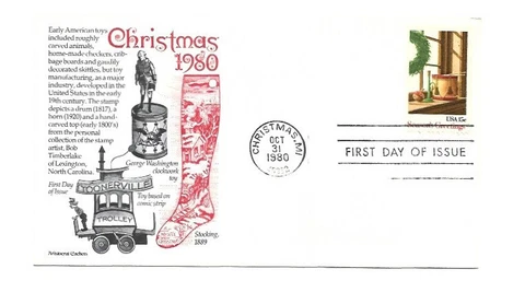 1843 1980 Christmas Toys, Aristocrat Cachets FDC Cover