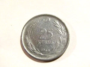 Turkey 1966 25 Kurus Coin - Picture 1 of 4