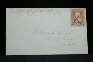 New Hampshire: Northfield Depot (#1) 1863 #65 copertina, Ms, DPO Merrimack Co - Foto 1 di 2