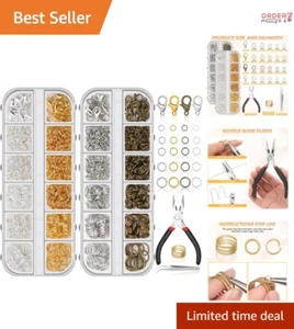 Complete Jewelry Making Kit: 1260 Jump Rings, Tools, & Clasps Assortment - Picture 1 of 9