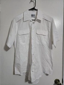 ASU men White Dress Short Sleeve Uniform Shirt  (16) NSN:8405-01-598-1401 #G85g - Picture 1 of 5