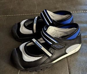 Reebok Peek N Fit Blue Black White VersaflexSneakers Toddler Girls Sz 8 WornOnce - Picture 1 of 6