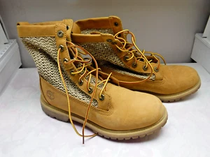 Timberland Women's Tan A13GC Combat Boots Open Weave Size 7.5 U.S. - Picture 1 of 14