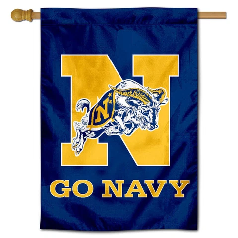 US Navy Midshipmen Go Navy 28 in x 40 in Double Sided House Flag Cover