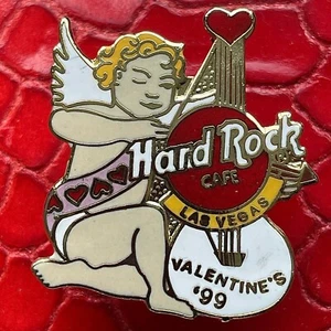 LAS VEGAS USA🎸Hard Rock CAFE®HRC PIN✅1999 VALENTINE`S 99 CUPID ANGEL GUITAR🎗 - Picture 1 of 3