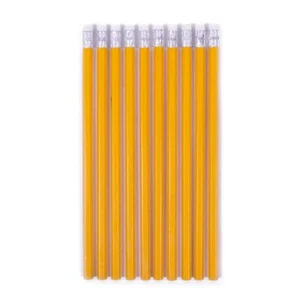 10 HB Paper Pencils + Classic Eraser Medium School Supply Student - Picture 1 of 2