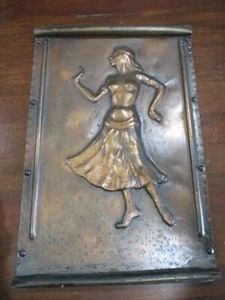 ORIGINAL 1920'S DANCING LADY NUDE ART BEAUTIFUL COPPER OR BRASS WALL SCULPTURE - Picture 1 of 9