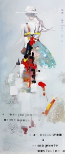 Modern Abstract Girl Hand Oil Painting 70 x 160 cm - Picture 1 of 1