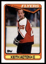 1990-91 Topps Hockey Card Keith Acton Philadelphia Flyers #355